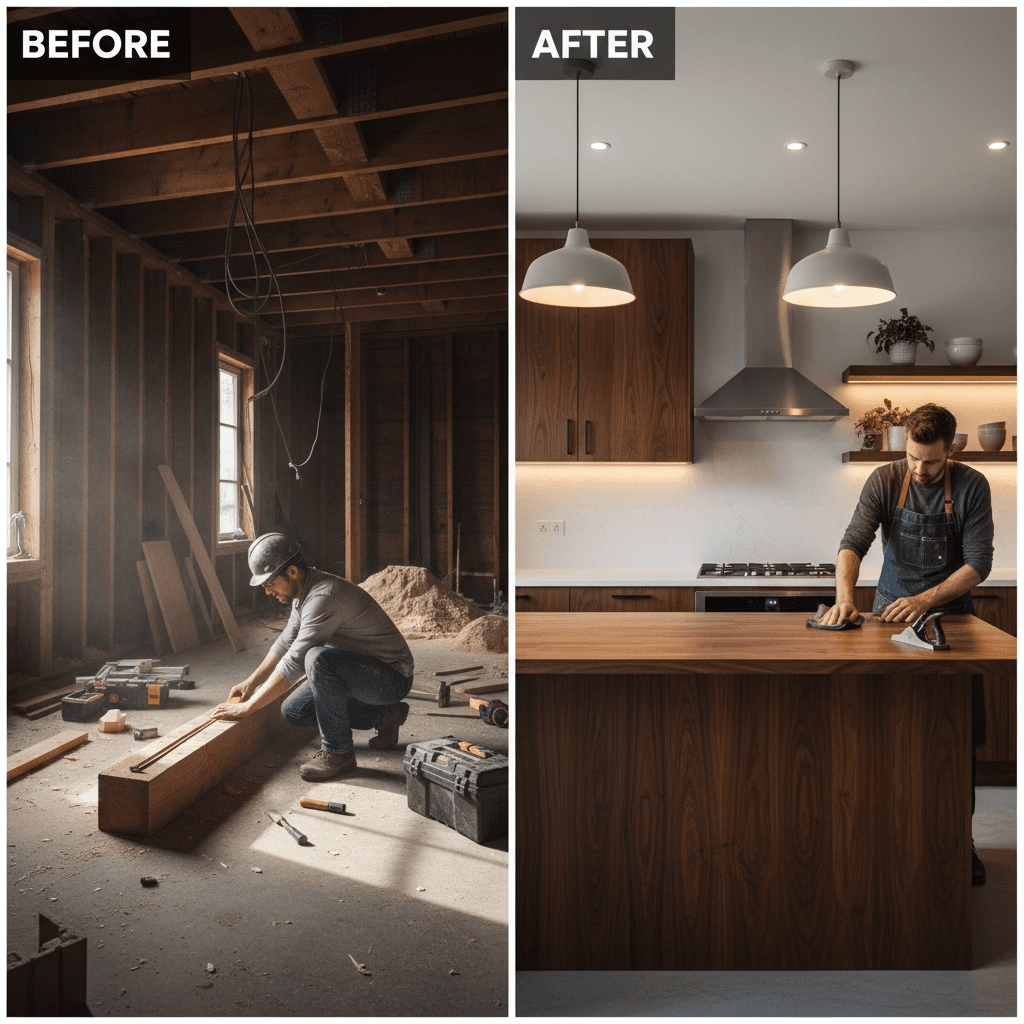 Luxury home renovation in progress