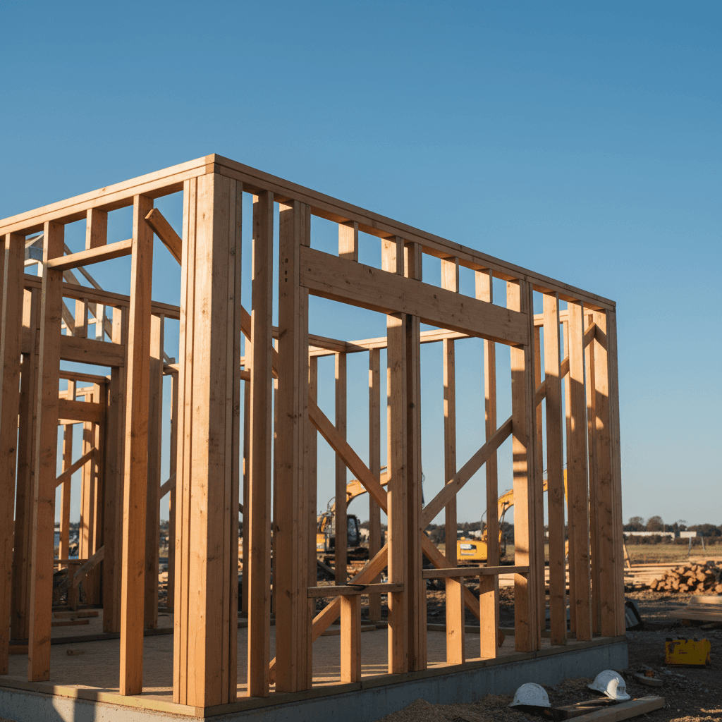 Home construction framing showing structural quality and detail